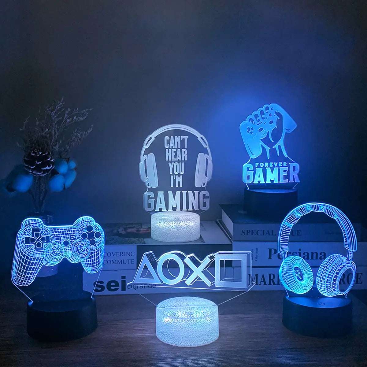 Iluminación gaming: 3D RGB LED Gaming Lamp para setup