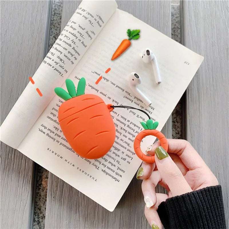 Funda de Silicona Carrot Cactus para AirPods – Funda Carrot Cactus, AirPods Case, Protección Divertida