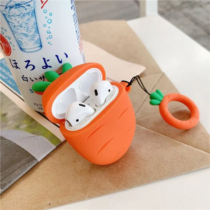 Funda de Silicona Carrot Cactus para AirPods – Funda Carrot Cactus, AirPods Case, Protección Divertida