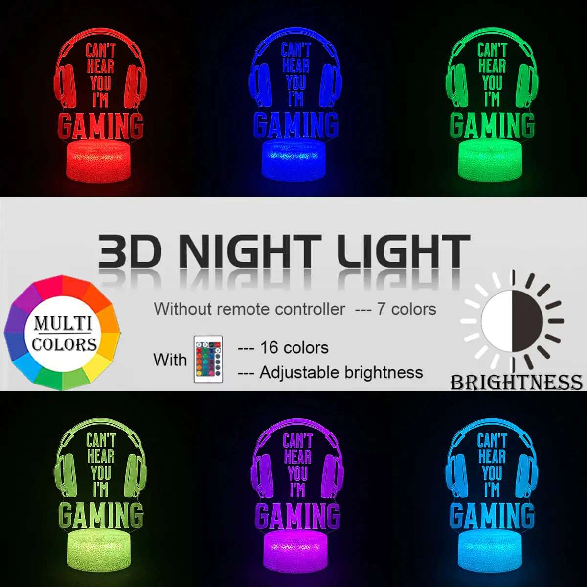 3D RGB LED Gaming Lamp – Gaming Lamp, RGB LED, Setup Gamer, Iluminación Gaming